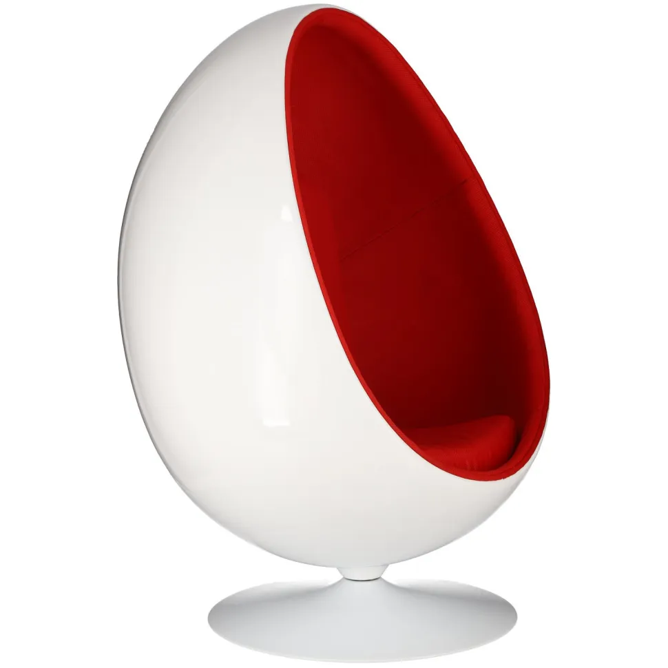 Fotel Ovalia Chair biało czerwony