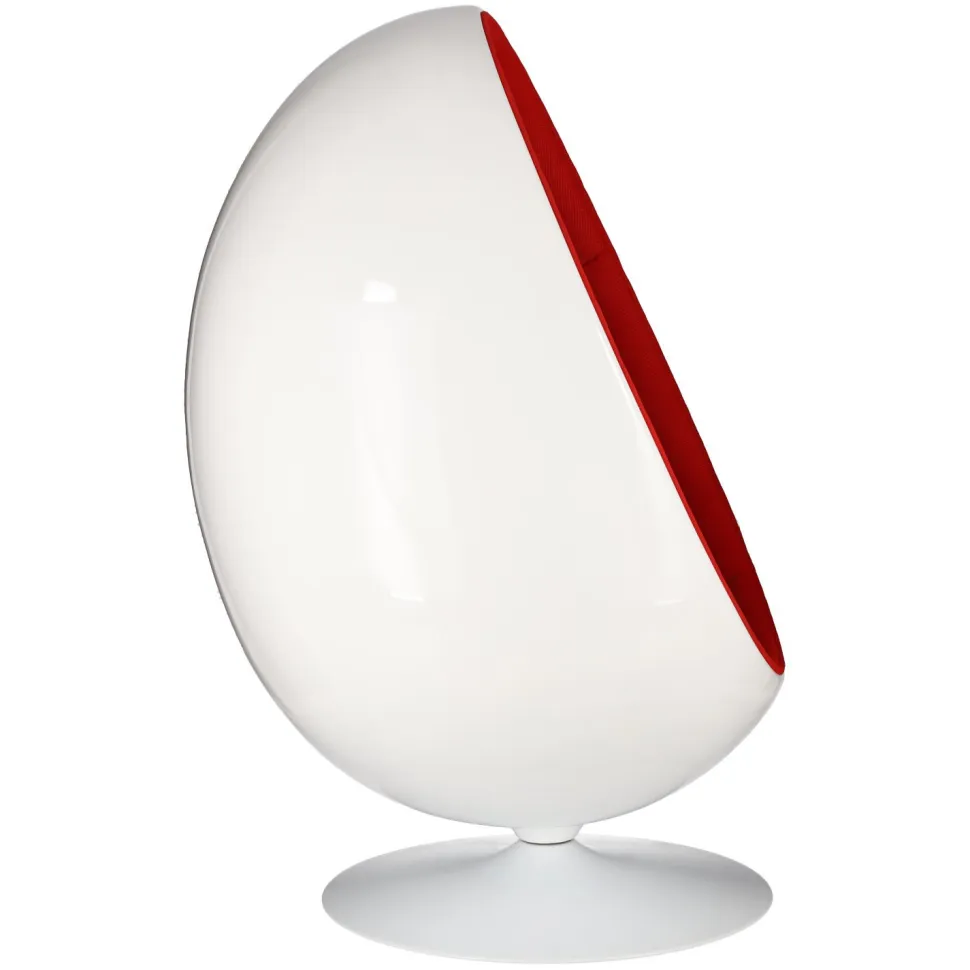 Fotel Ovalia Chair biało czerwony