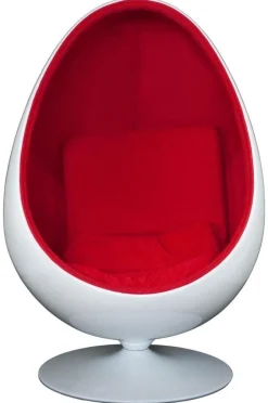 Fotel Ovalia Chair biało czerwony