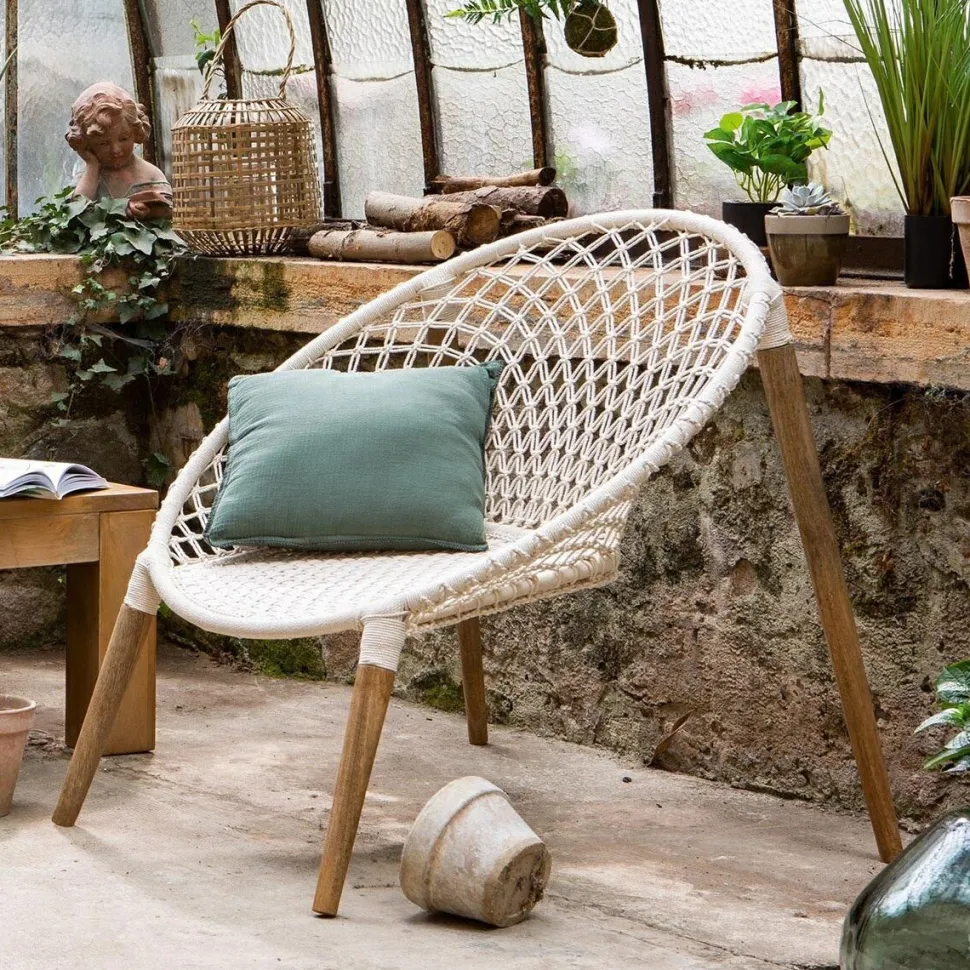 Fotel Raina makrama biały