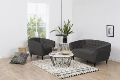 Fotel Ria VIC Dark grey pikowany