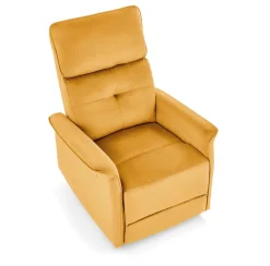 Fotel rozkładany Karlin Velvet musztardowy