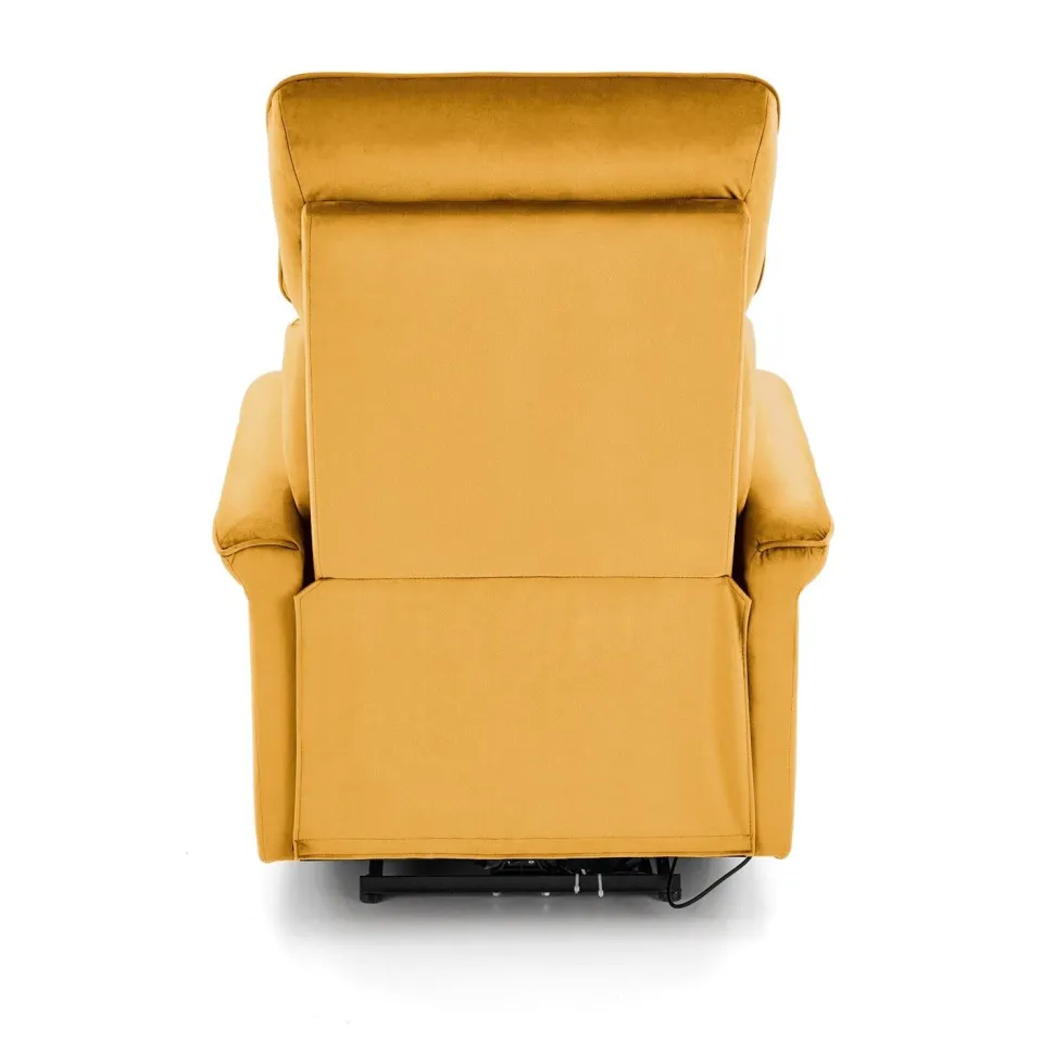 Fotel rozkładany Karlin Velvet musztardowy