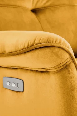 Fotel rozkładany Karlin Velvet musztardowy