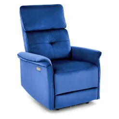 Fotel rozkładany Karlin Velvet granatowy