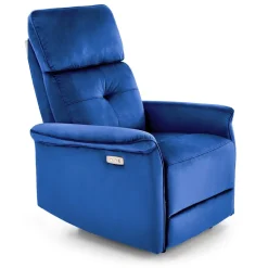 Fotel rozkładany Karlin Velvet granatowy