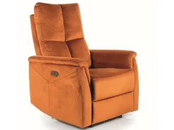 Fotel rozkładany Mars pomarańczowy VIC z funkcją masażu