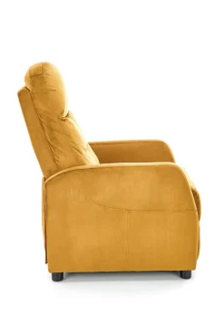 Fotel rozkładany recliner Dativo welwet żółty