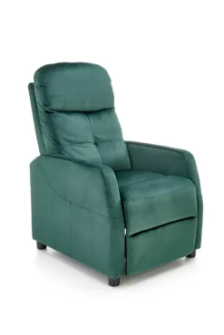 Fotel rozkładany recliner Dativo welwet zielony