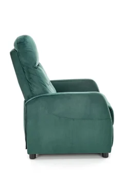 Fotel rozkładany recliner Dativo welwet zielony