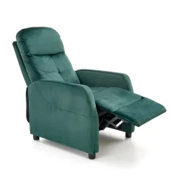 Fotel rozkładany recliner Dativo welwet zielony