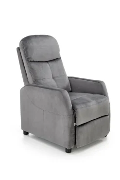 Fotel rozkładany recliner Dativo welwet szary