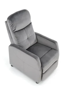 Fotel rozkładany recliner Dativo welwet szary
