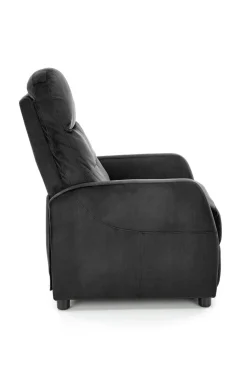 Fotel rozkładany recliner Dativo welwet czarny