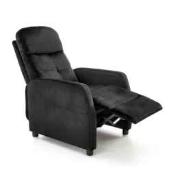 Fotel rozkładany recliner Dativo welwet czarny