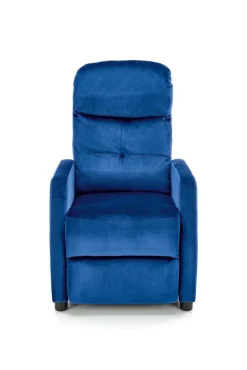 Fotel rozkładany recliner Dativo welwet niebieski
