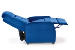 Fotel rozkładany recliner Dativo welwet niebieski