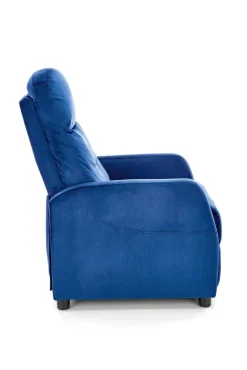Fotel rozkładany recliner Dativo welwet niebieski