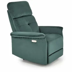 Fotel rozkładany recliner Karlin welwet zielony