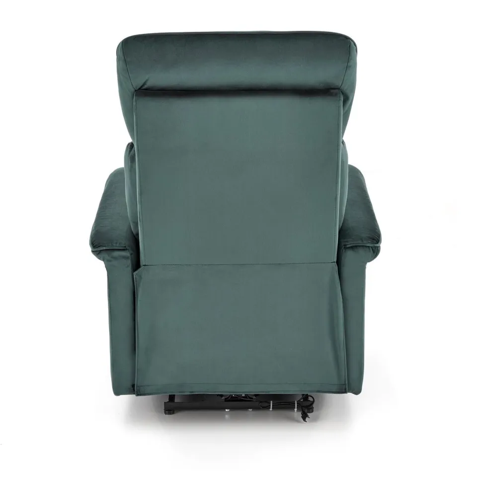 Fotel rozkładany recliner Karlin welwet zielony