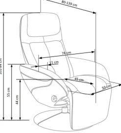 Fotel rozkładany recliner Gotebord beżowy