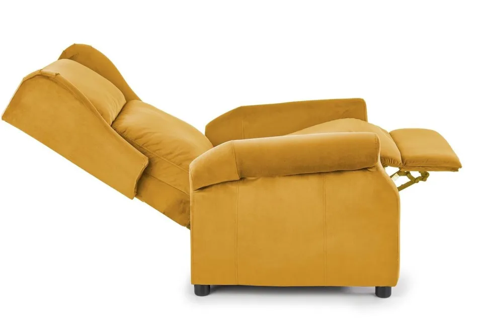 Fotel rozkładany recliner Nagu musztardowy