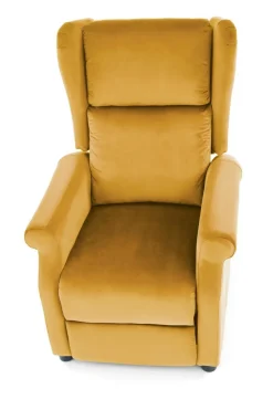 Fotel rozkładany recliner Nagu musztardowy