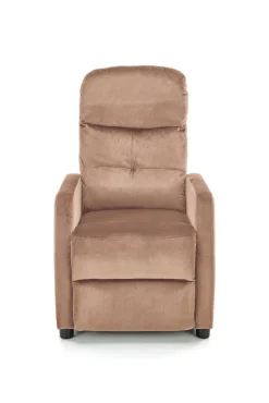 Fotel rozkładany recliner Dativo welwet beżowy