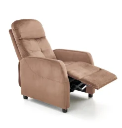 Fotel rozkładany recliner Dativo welwet beżowy