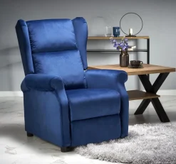 Fotel rozkładany recliner Nagu granatowy