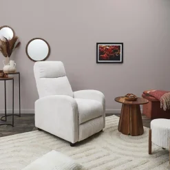 Fotel rozkładany Recliner Dream biały     sztruks
