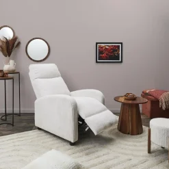 Fotel rozkładany Recliner Dream biały     sztruks