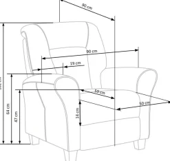 Fotel rozkładany recliner Darb szary