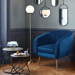 Fotel Solaro sztruks niebieski