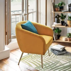 Fotel Solaro sztruks żółty