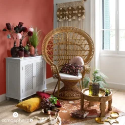 Fotel Takta rattan/ biała poduszka