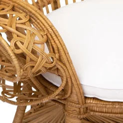 Fotel Takta rattan/ biała poduszka