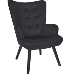 Fotel uszak Gulia czarny sztruks