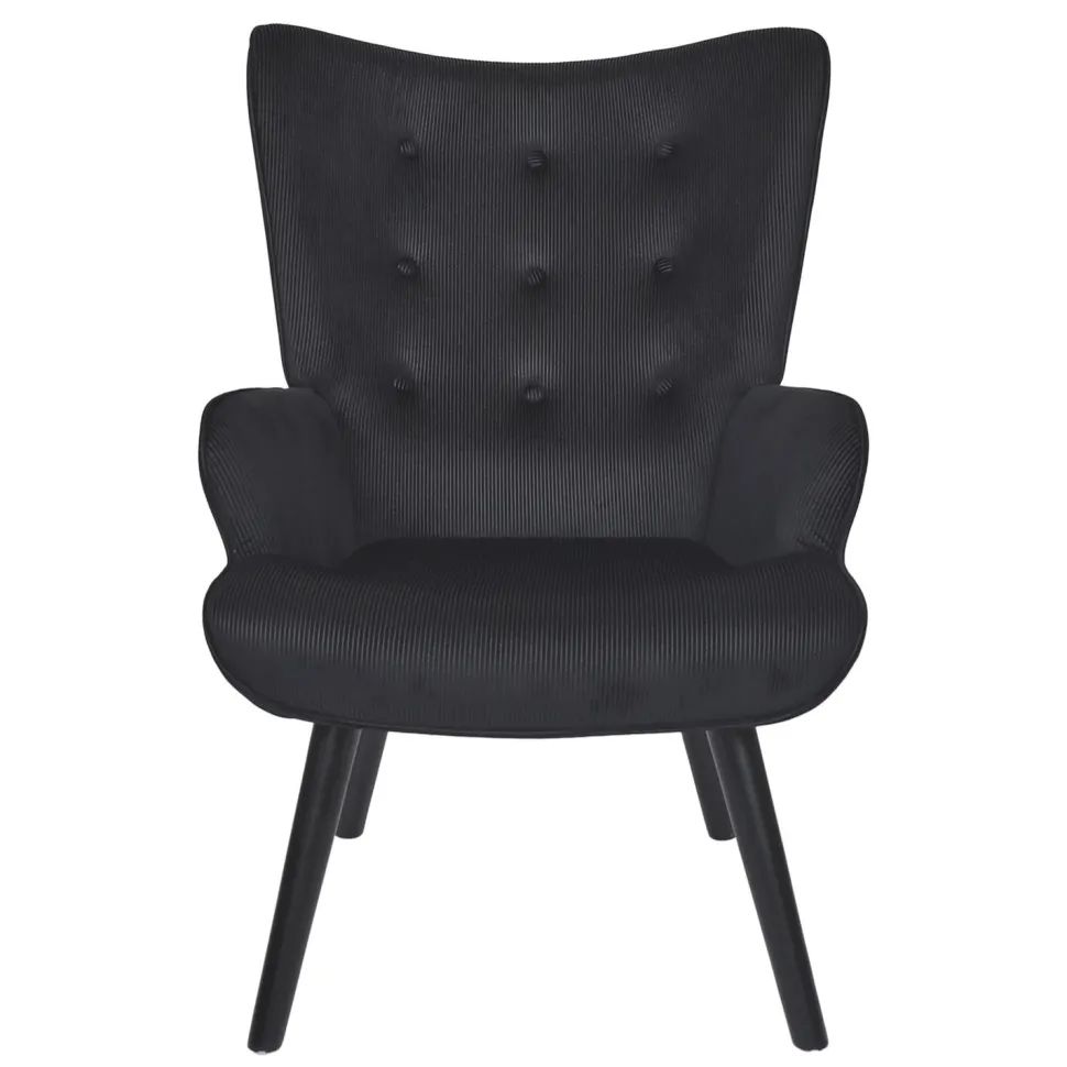 Fotel uszak Gulia czarny sztruks