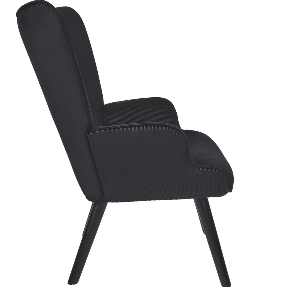 Fotel uszak Gulia czarny sztruks