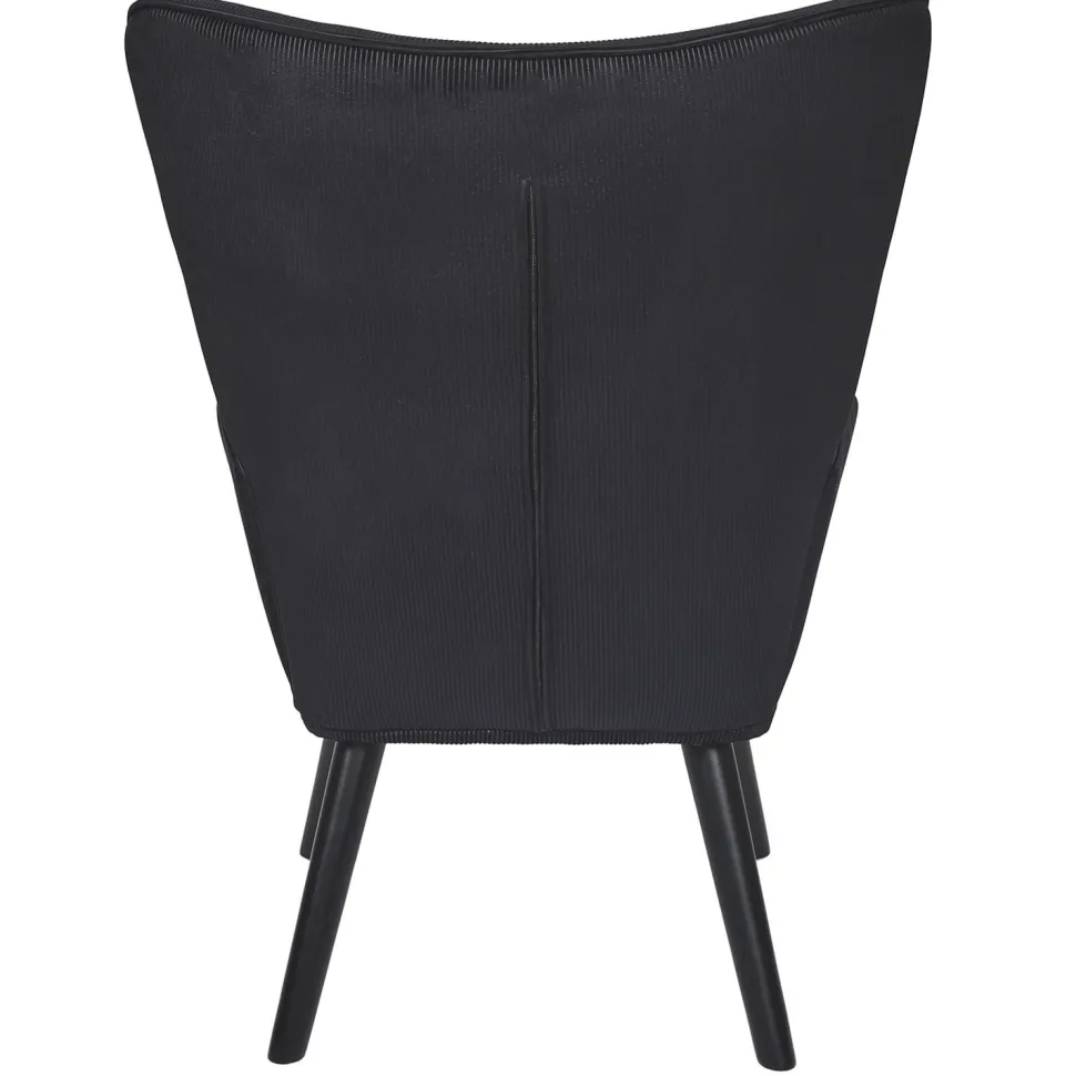 Fotel uszak Gulia czarny sztruks