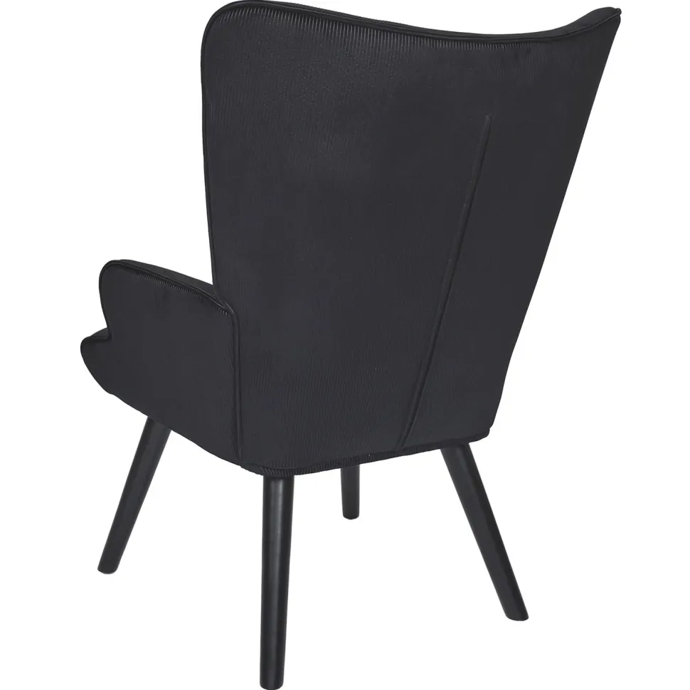 Fotel uszak Gulia czarny sztruks