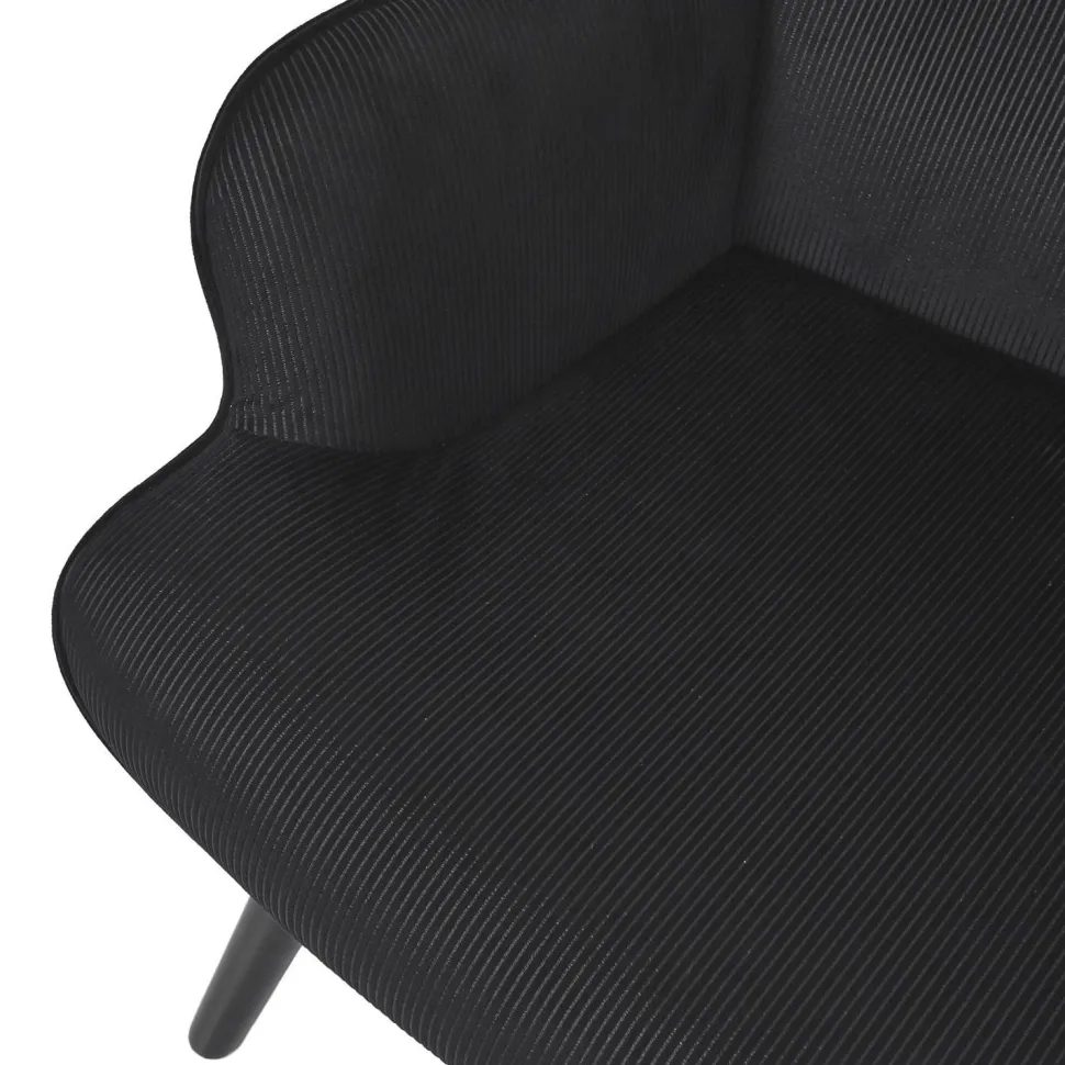 Fotel uszak Gulia czarny sztruks