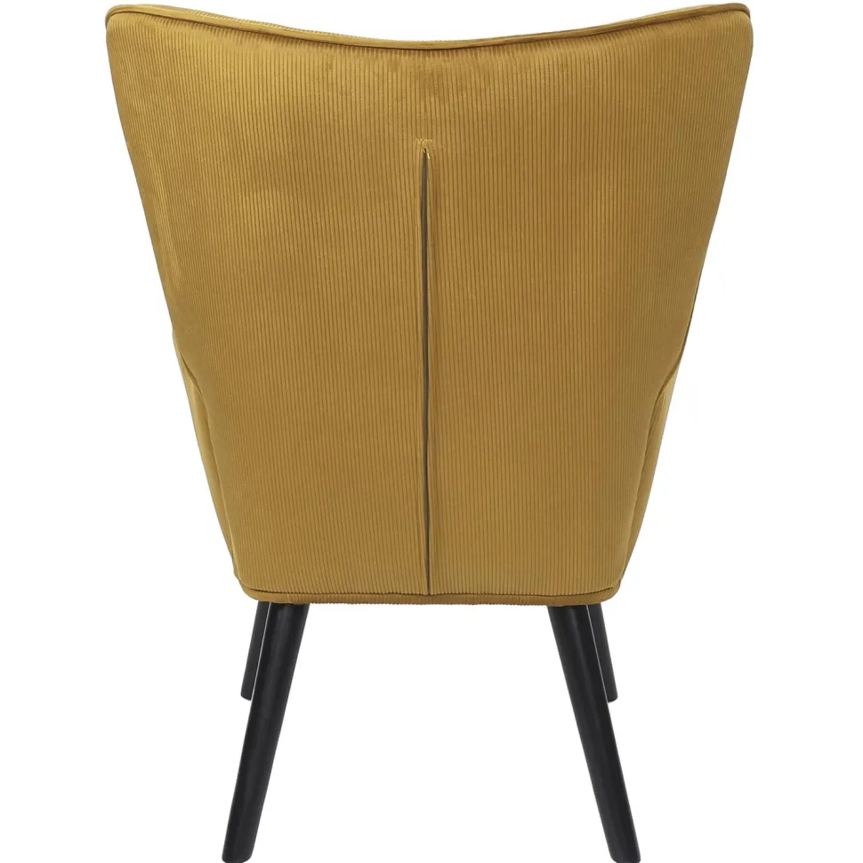 Fotel uszak Gulia żółty sztruks