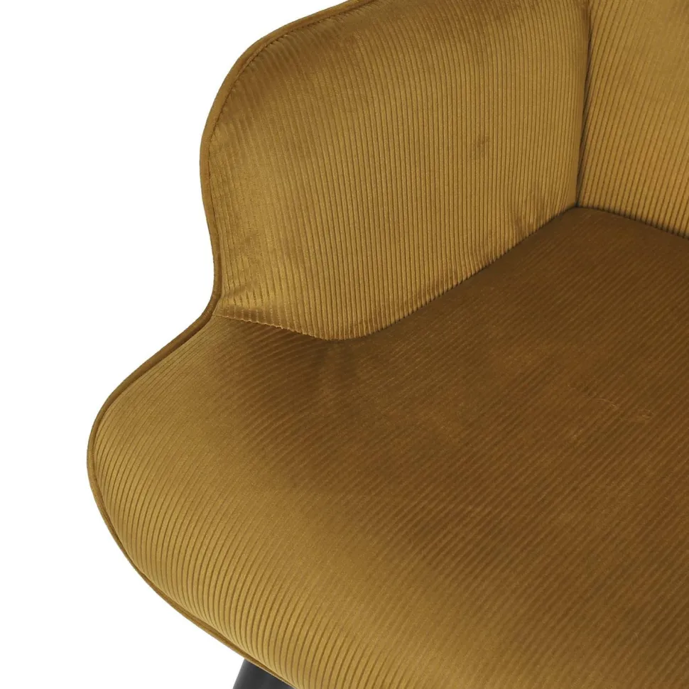 Fotel uszak Gulia żółty sztruks