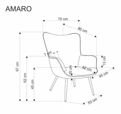Fotel wypoczynkowy Adagio popielaty