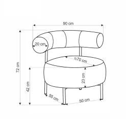 Fotel wypoczynkowy Belmira cynamonowy