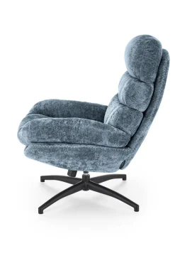 Fotel wypoczynkowy Beltine z podnóżkiem   niebieski