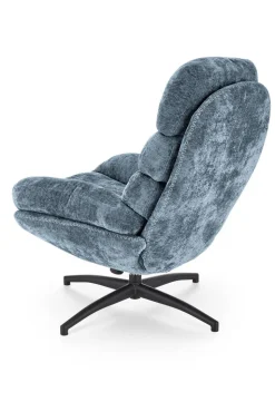 Fotel wypoczynkowy Beltine z podnóżkiem   niebieski