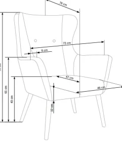 Fotel wypoczynkowy Damar niebieski